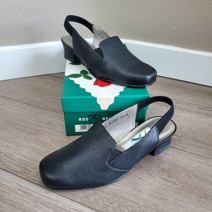 Ros Hommerson Black Leather Slingback Sandals